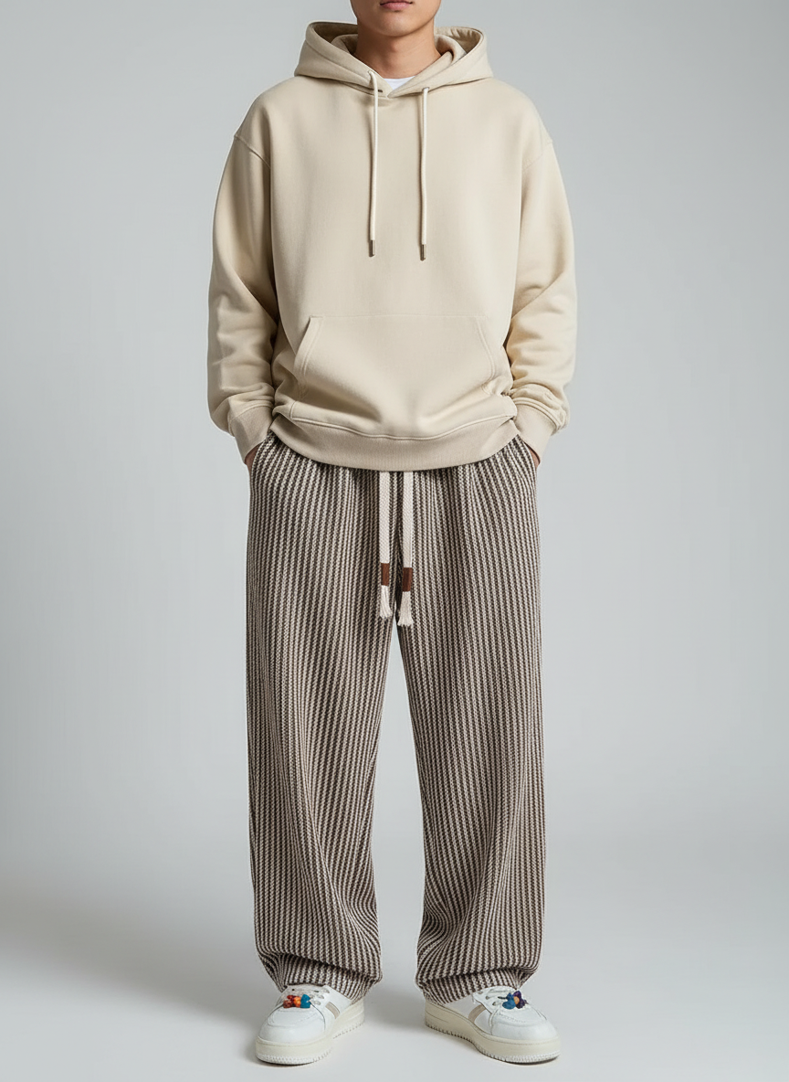 מכנסיים רחבים בדוגמת ״פסים״