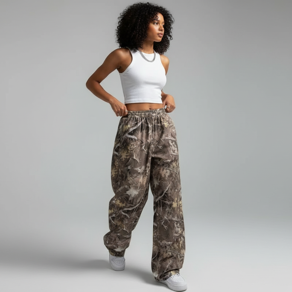 עם הדפס baggy מכנס