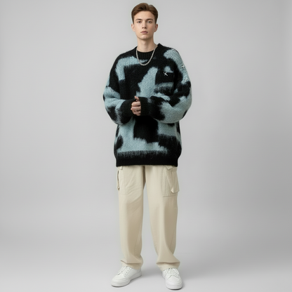 סוודר פרוותי בהדפס פרה