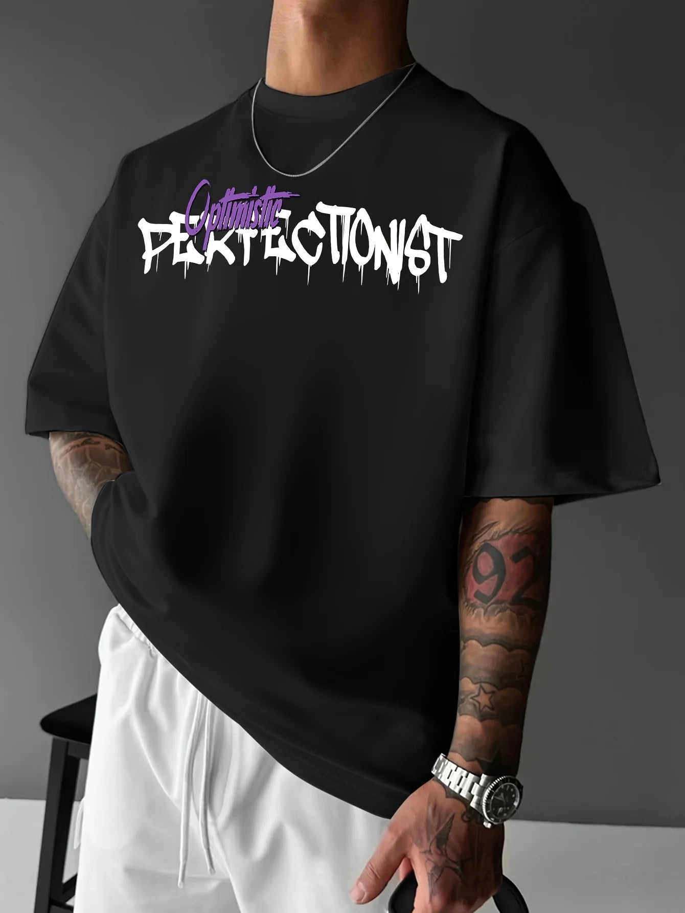 חולצת אוברסייז עם הדפס