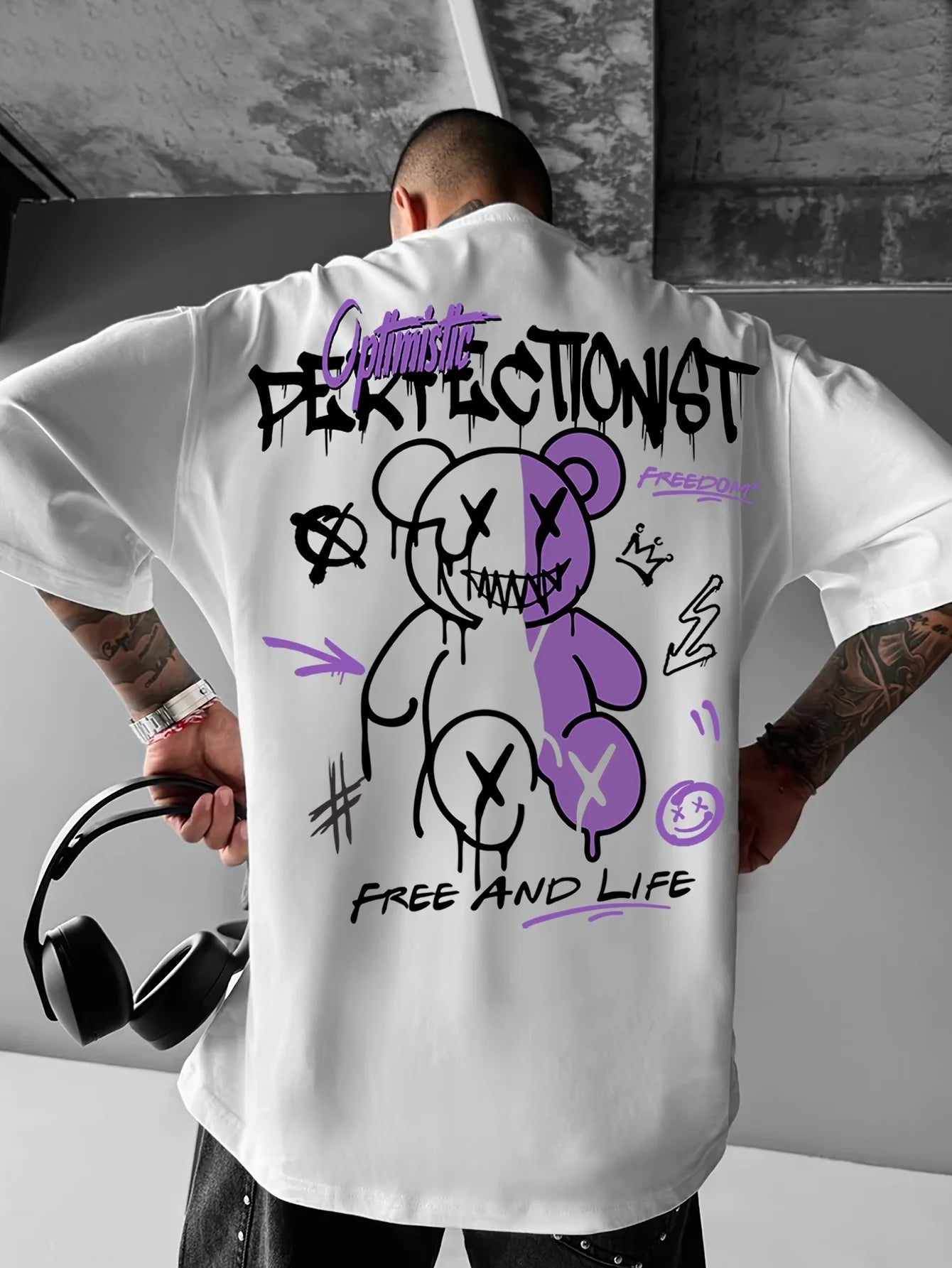 חולצת אוברסייז עם הדפס