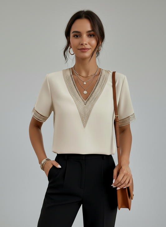 קיצית V חולצת
