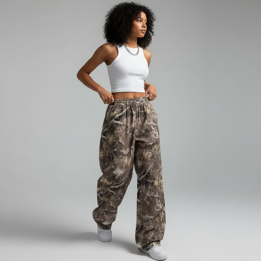 עם הדפס baggy מכנס