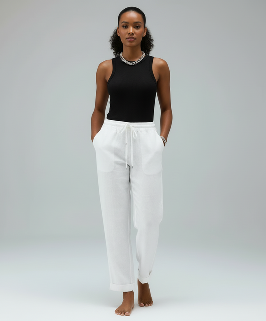 מכנס כותנה חלק