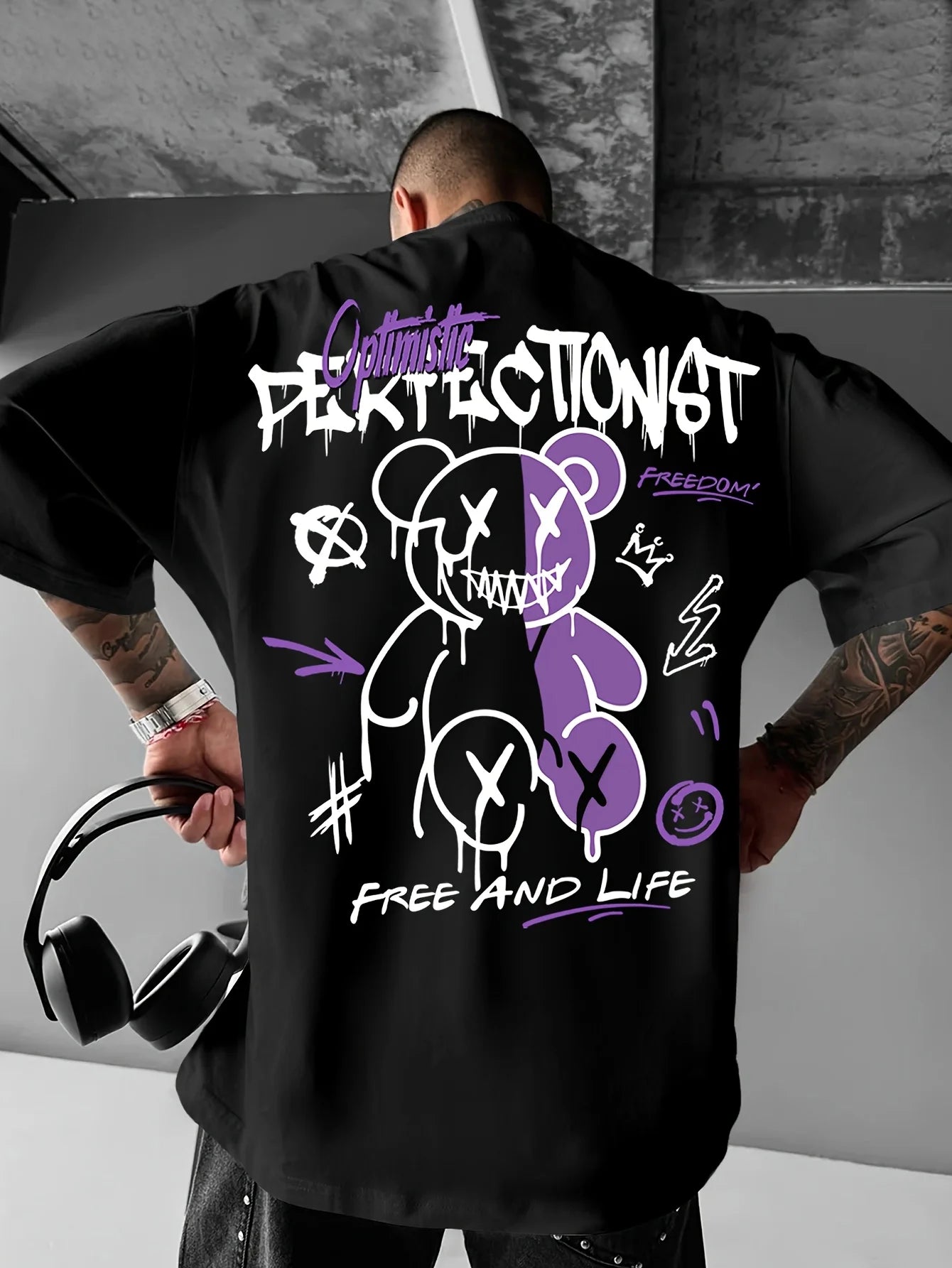 חולצת אוברסייז עם הדפס