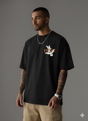 חולצת אוברסייז עם הדפס