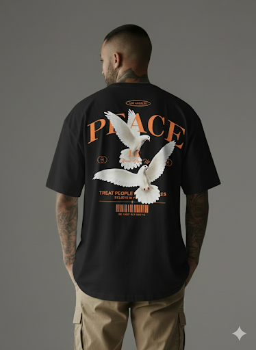 חולצת אוברסייז עם הדפס