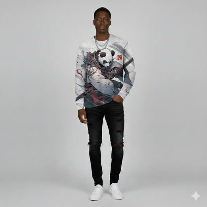 חולצה בסגנון יפני עם הדפסי חיות