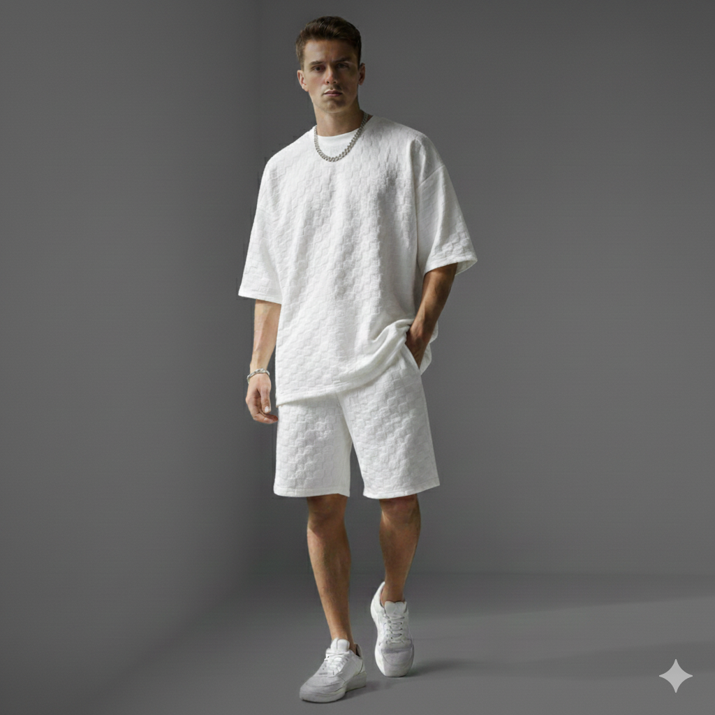 חליפה קצרה חלקה אוברסייז