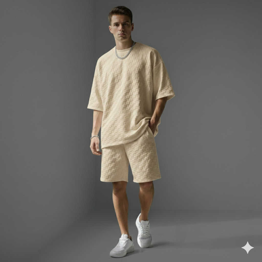 חליפה קצרה חלקה אוברסייז