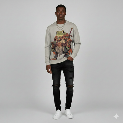 חולצה בסגנון יפני עם הדפסי חיות